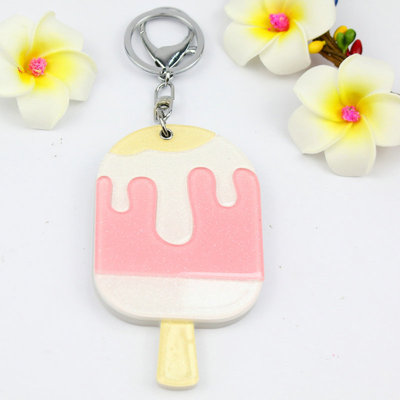 lovely originality Ice cream mirror Key buckle Acrylic Accessories Pendant Small gifts Foreign trade Popular Pendants