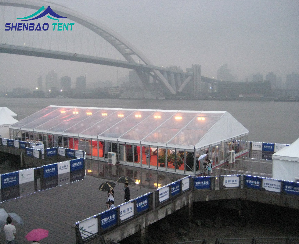 户外博览会活动篷房 广州厂家出售透明人字顶活动篷房 Transparen