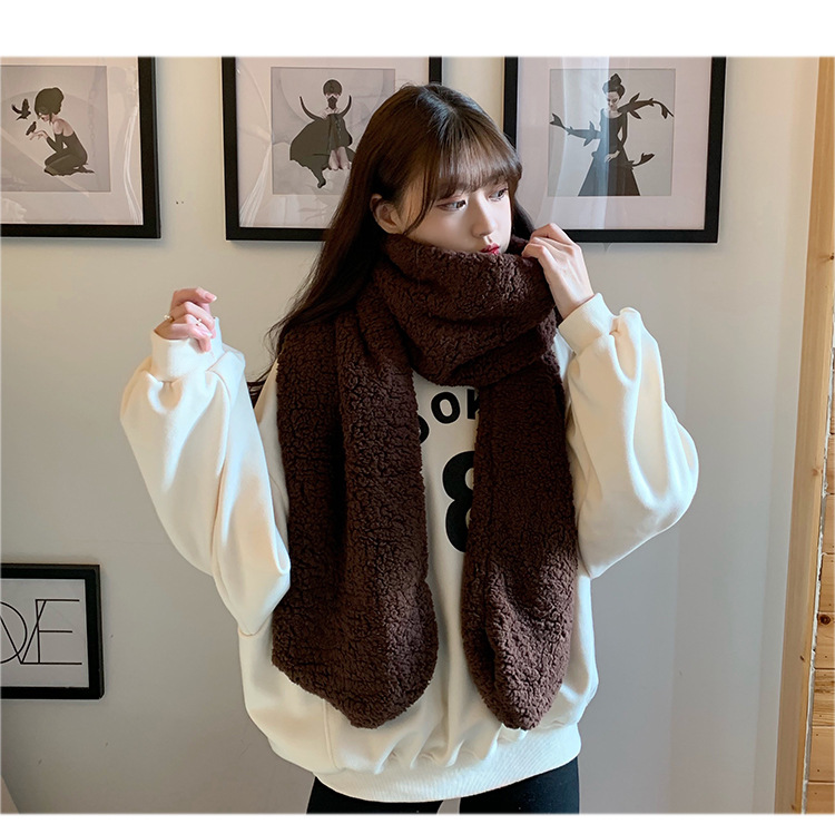 Women's Sweet Solid Color Imitation Cashmere Scarf display picture 1