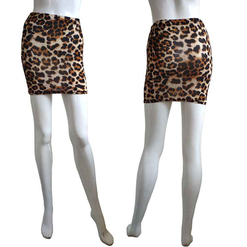 Women's Short Leopard Print Skirt Printed Leopard Print Skirt_mkmklike.com