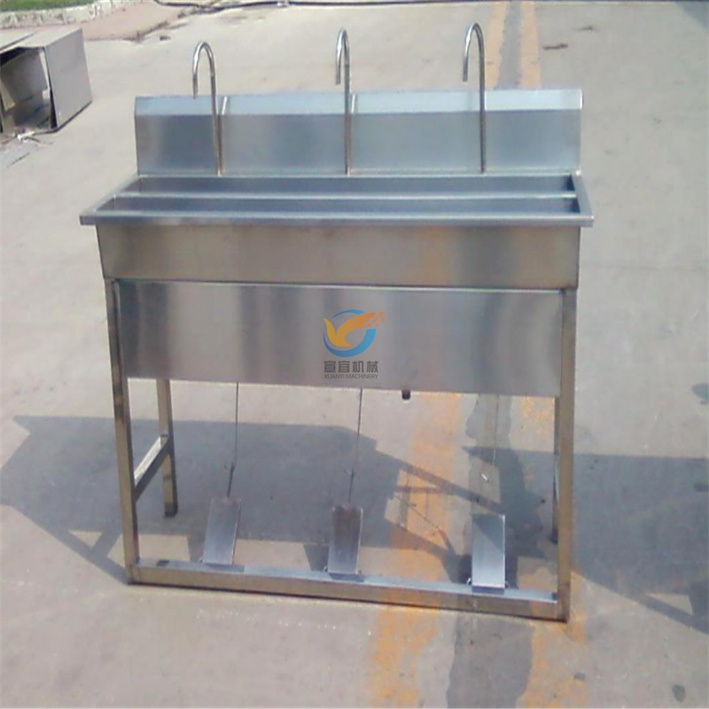 厂家销售脚踏式消毒洗手池 304不锈钢材质消毒洗手槽尺寸可定制