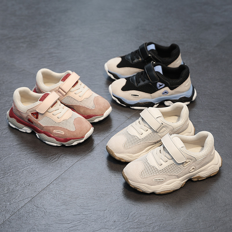 儿童运动鞋2019春秋学生反绒皮老爹鞋防滑软底跑步鞋支持支持代发