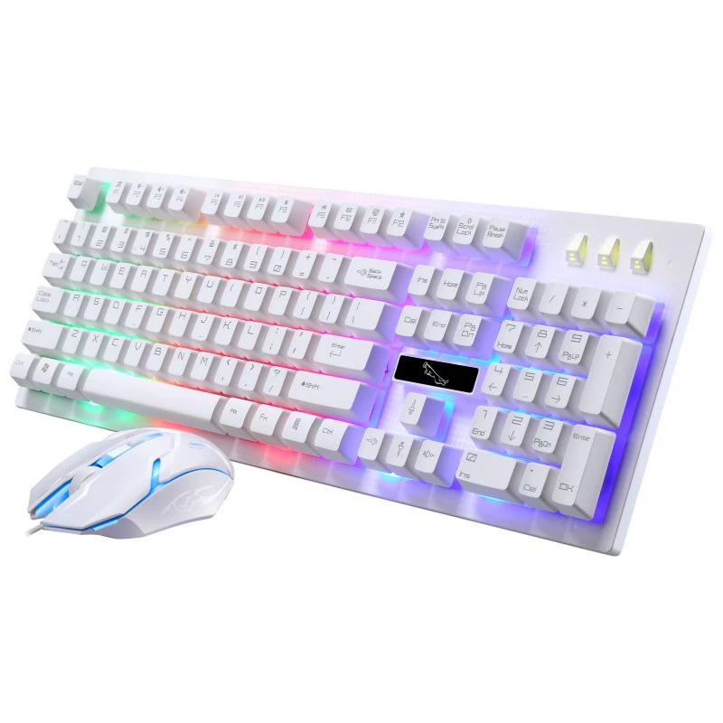 Wholesale Light Chasing Leopard G20 Wired USB Games Floating Mechanical Handsome Keyboard Mouse Set Lightweight Keyboard Mouse Set