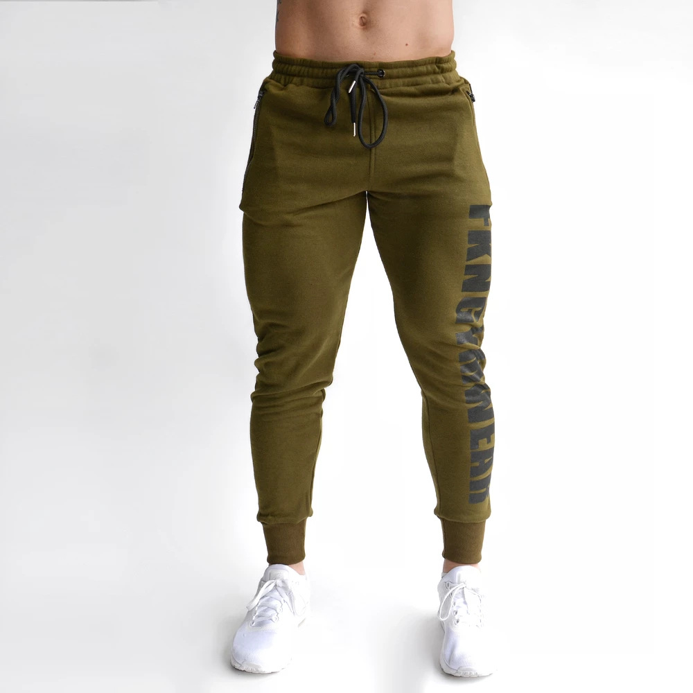 Men's sports demi-season fitted casual trousers for gym for leisure