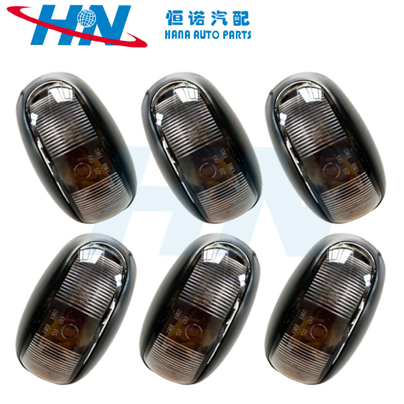 Ventas de fábrica rojo y amarillo de dos colores luz lateral LED camión luz lateral 2LED piraña 10-30V camión luz trasera