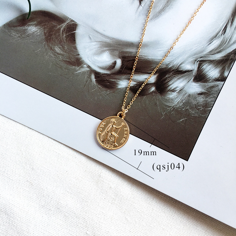 1 Piece Retro Coin Alloy Plating Womenu0027S Pendant Necklace