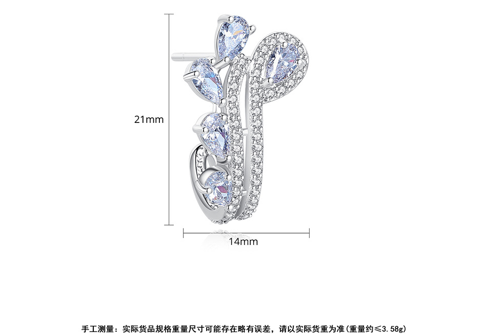 Jinse Roll Leaf Ohrringe Mode Koreanisches Kreatives Damen Bankett Kupfer Zirkonium Ohrringe Ohrringe Großhandel Geschenk display picture 6