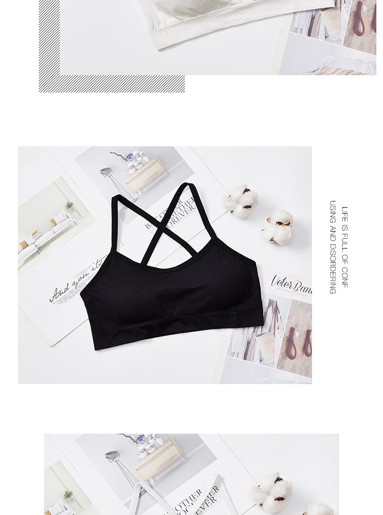 Single-cross beauty back, seamless halter vest, detachable massage chest pad, women's underwear, anti-glare chest wrap detail image 12
