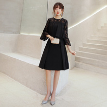 黑色气质小个子晚礼服裙女2024夏季新款洋装优雅显瘦宴会女王气场