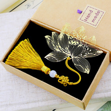 蟬之翼金屬黃銅荷花書簽創意批發蝴蝶蜻蜓古典中國風可愛學生用品