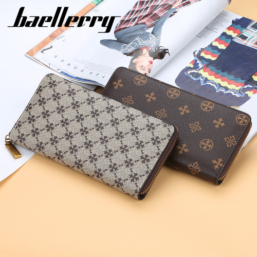 Baellerry Lady Wallet Multifunction Retro Zero Wallet Long Old Pattern Zipper Phone Case for Women Wholesale