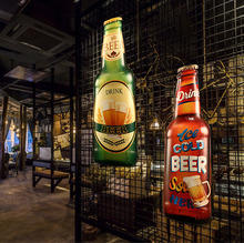 美式复古怀旧餐厅饭店烧烤店啤酒瓶盖立体铁皮画壁挂装饰外贸热销