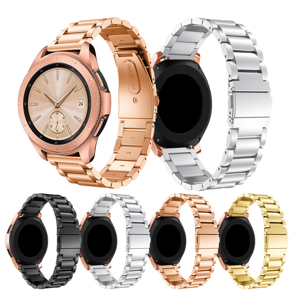 For Samsung Galaxy watch Stainless steel steel strip Metal Three The secret Watch strap 42MM/46MM