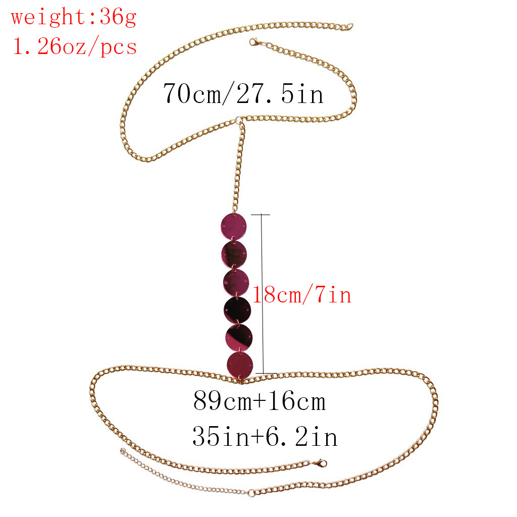 Wholesale Fashion Jewelry Simple Multilayer Geometric Clothing Chain Acrylic Disc Body Chain display picture 2