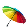 16K windproof and rainproof rod rainbow umbrella advertising gift business straight pole umbrella insurance logo rainbow umbrella