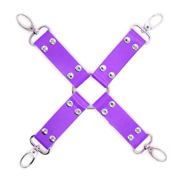 Sexy accesorios vinculantes manos y pies reverso espalda manguito sexy manos y pies vinculante Cruz de cuero Gancho pareja suministros
