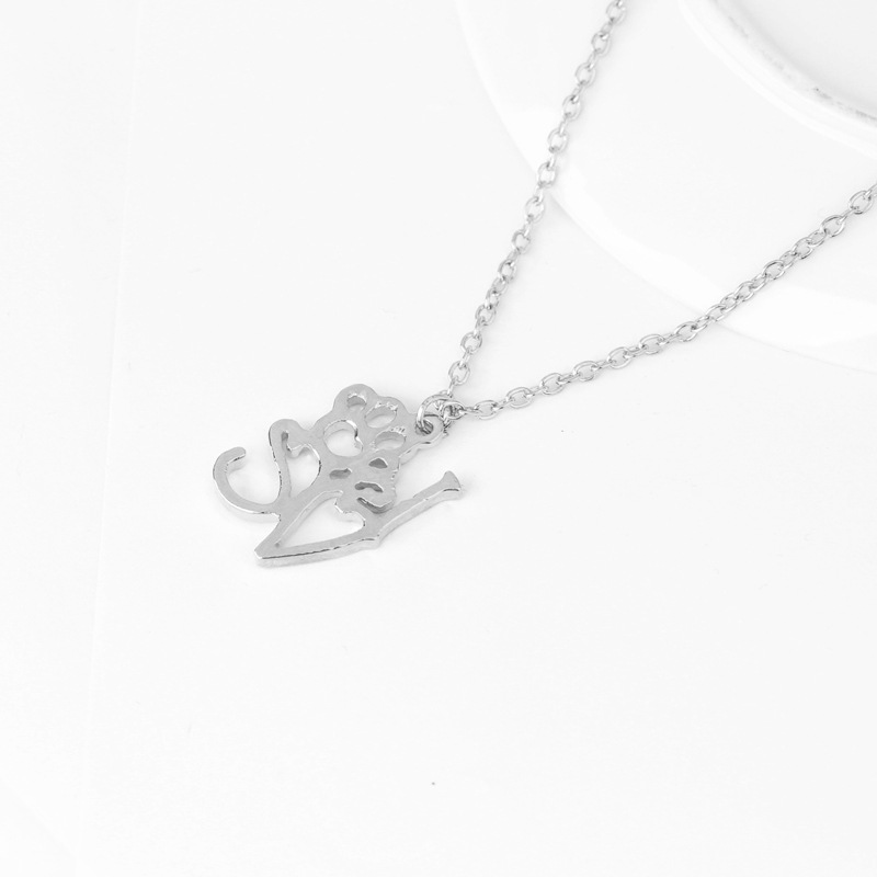 necklace clavicle chain creative new letter I LOVE YOU love hollow out dog claw necklace wholesale n