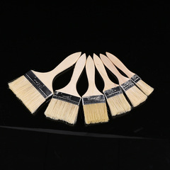Thick and Medium Length Paint Brushes with Pig Bristle Handles, Wood Shafts for Coating and Painting, Grill Brushes Manufacturer Wholesale