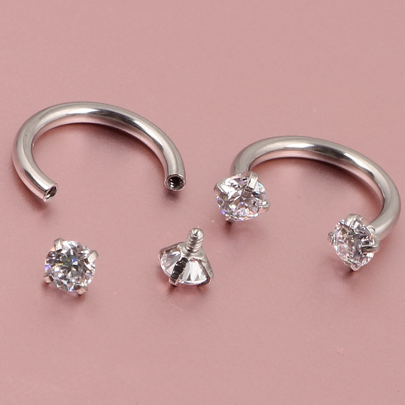 Labret piercing jewelry detail image
