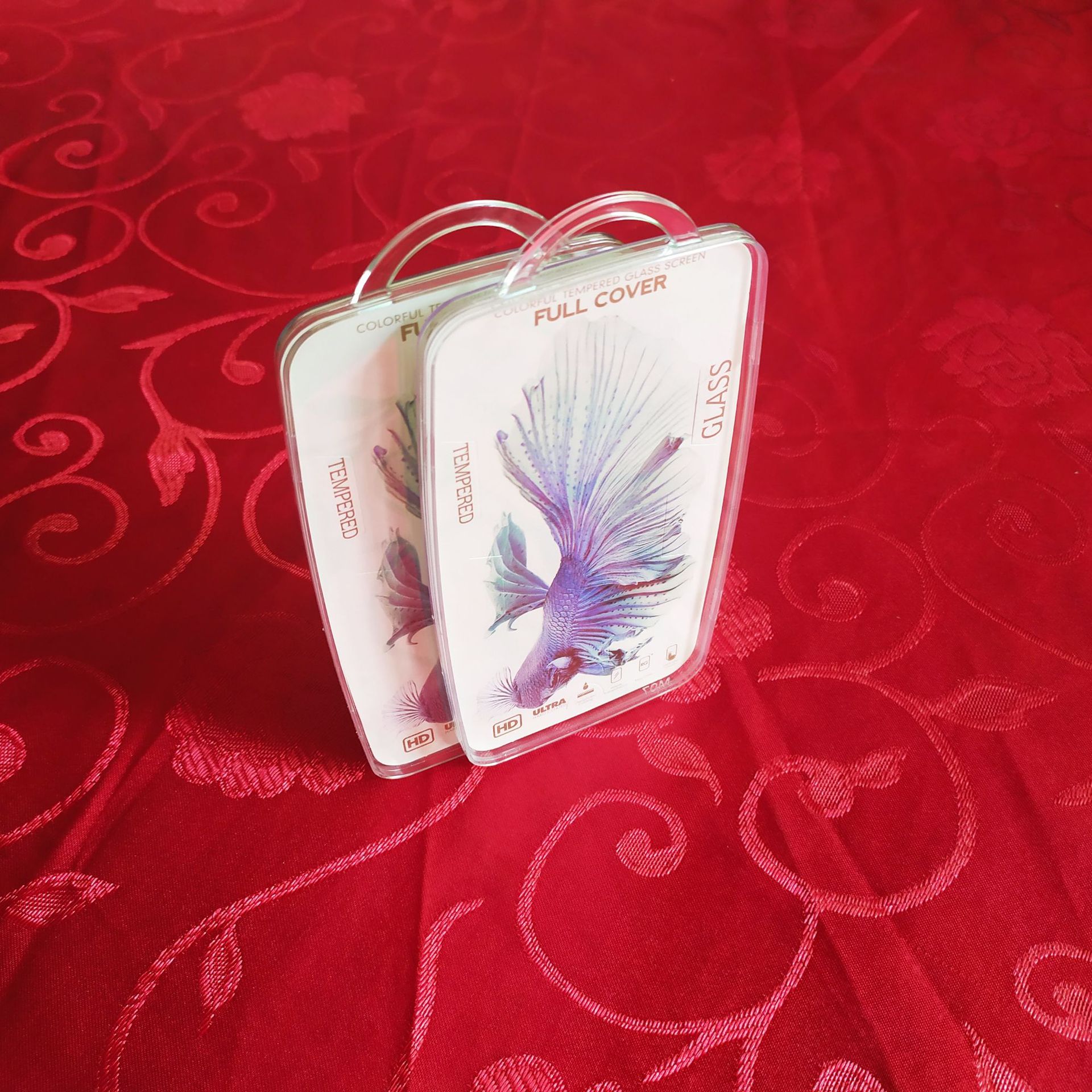 现货手机钢化膜2片装包装盒  钢化膜透明挂钩包装盒