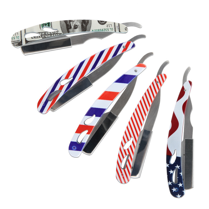 Play beauty factory direct razor fashion printing razor old hand-held razor salon hair carving razor