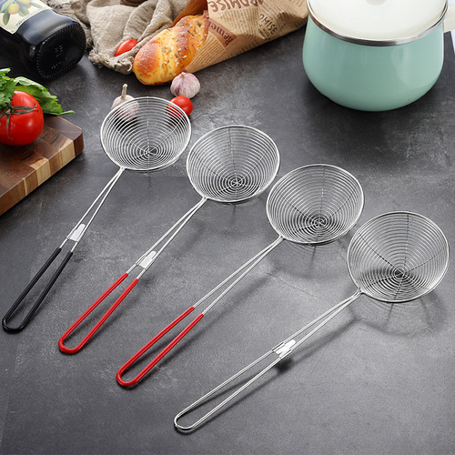 Encrypted coil wall-mounted stainless steel hot pot spoon colander Sichuan hot pot tableware line leak net leak small soup colander