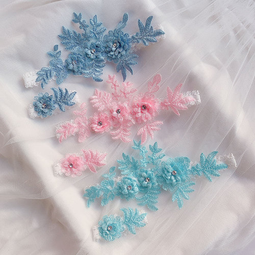 Multi-color original handmade bridal lace garters, rhinestone flower garters, sexy thigh rings, accessories LW38