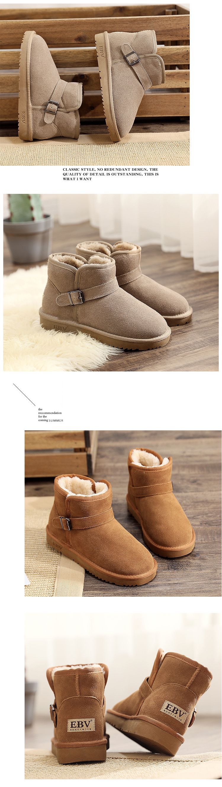 Warm Women's Snow Boots With Fur Lining And Non-slip Sole_voghion.com