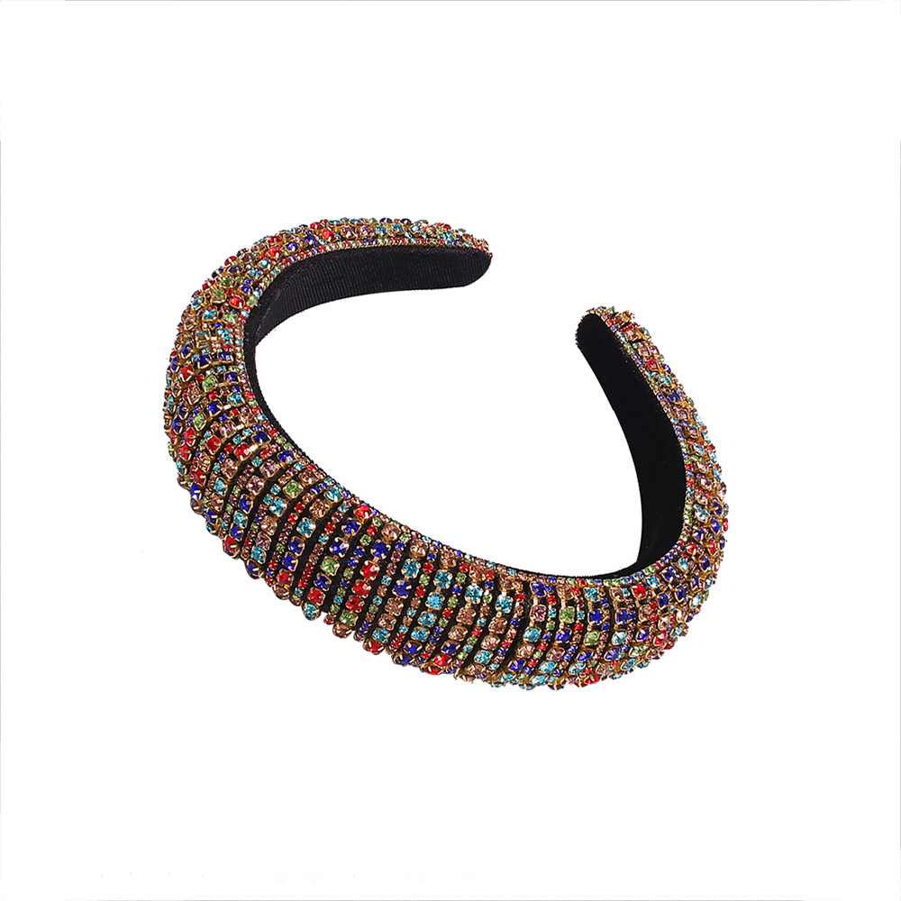 Full Diamond Hair Hoop Thick Non-slip Hairpin Sponge Rhinestone Headband Female Headdress display picture 4