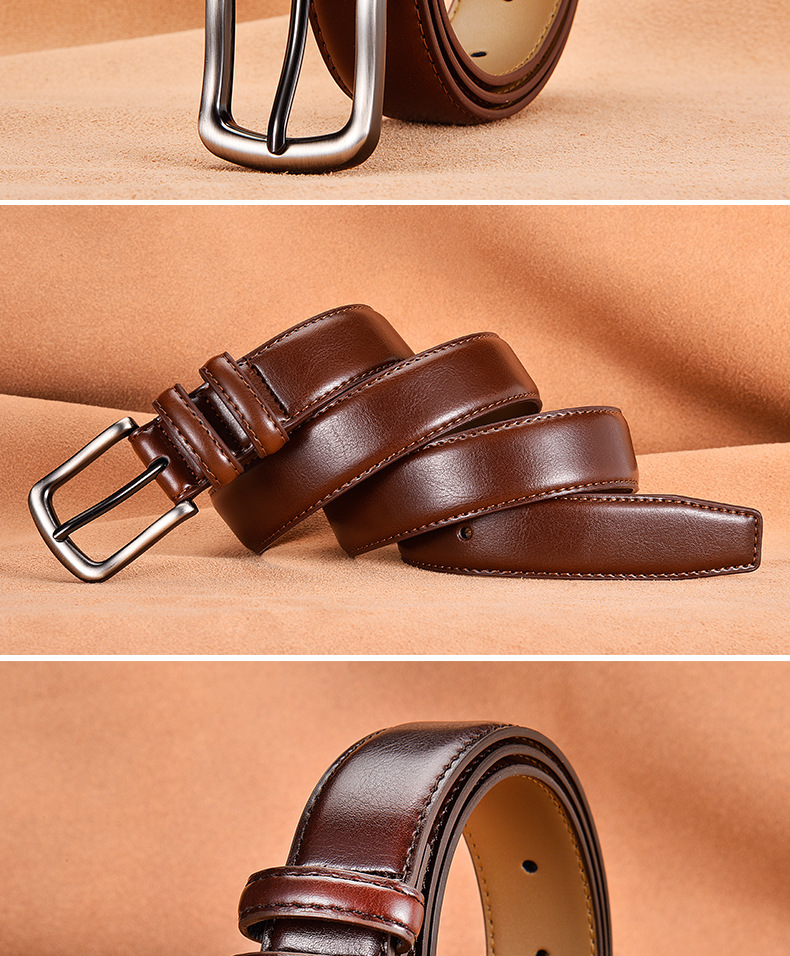 2024 Top Selling Men's Leather Belt in Europe and America Business Men's Leather Belt Fashionable and Casual Versatile Simple Needle Buckle Belt_voghion.com