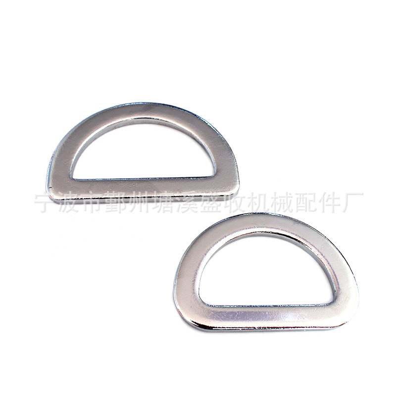 金属箱包五金半圆D扣登山配件镀锌60大D环户外安全带用