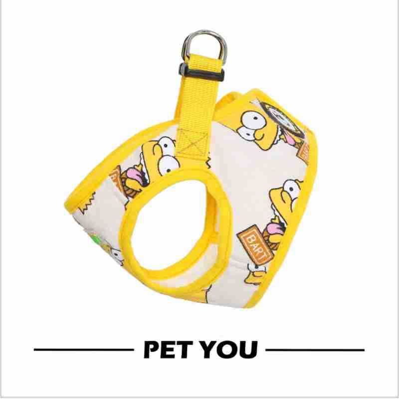 Patrón de dibujos animados suministros para mascotas correa de pecho para mascotas chaleco correa de perro suministros para mascotas al por mayor