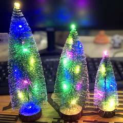New Glow Mini Christmas Tree Set Wooden Ornament Christmas Desktop Decoration Christmas Decorations Ornament