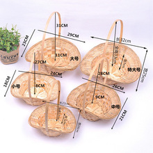 竹条编织手提筐 手提编织篮 小竹篮 礼盒水果包装篮 收纳竹筐