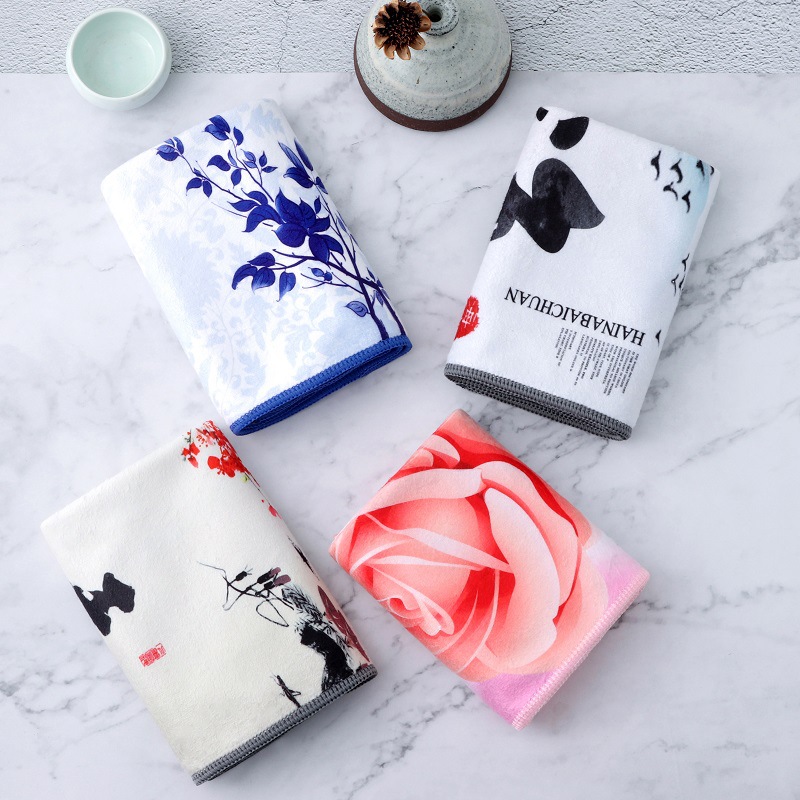 中国风创意礼品广告毛巾定制logo纤维热转印印花吸水比赛毛巾