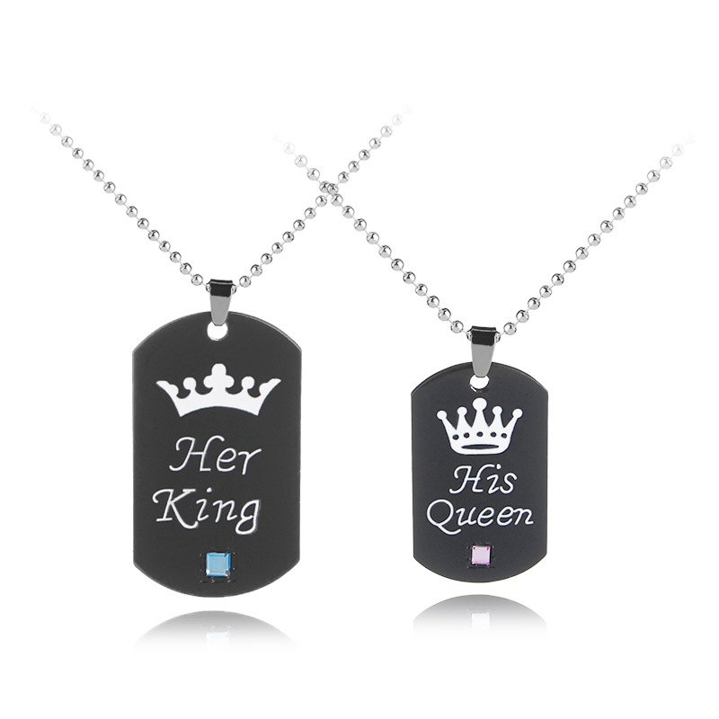 Fashion Crown Lettering Necklace Keychain Set display picture 14