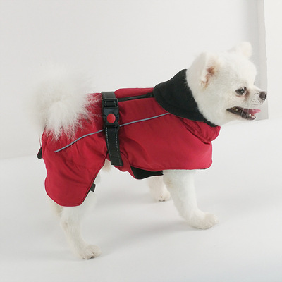 厂家直销新款秋冬宠物狗保暖冲锋衣狗狗防水滑雪服大型犬棉衣衣服