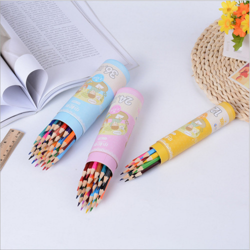 Xiaosongshu Colored Lead Set Painting Color Pencil Cartoon Tube Pack 12 Colors 36 Colors Art Painting Brush Set