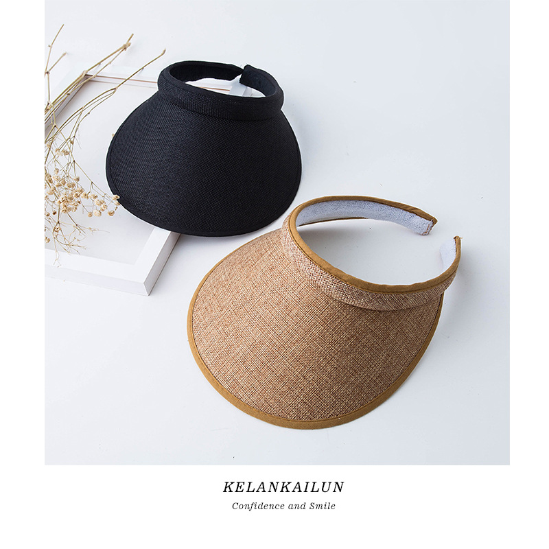 Empty Top Sun Hat Sun Hat for Children to Cover Their Faces and Travel in Summer Versatile Beach Large Brimmed Beach Outdoor Sun Protection Straw Hat_voghion.com