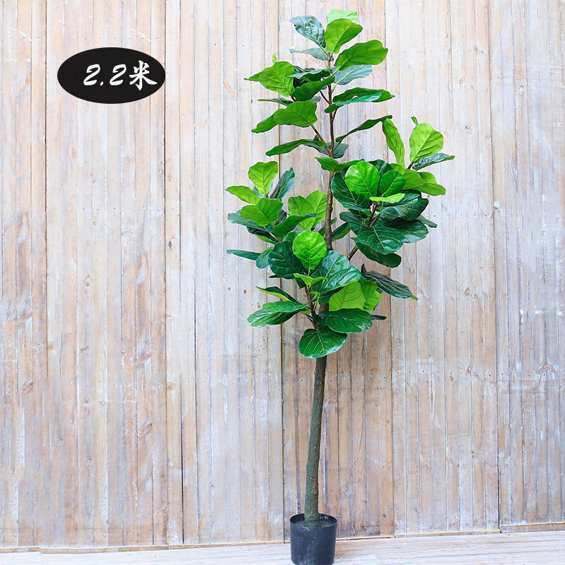 仿真琴叶榕盆栽 大型北欧落地绿色假植物 仿真假树家居套装摆件-阿里巴巴