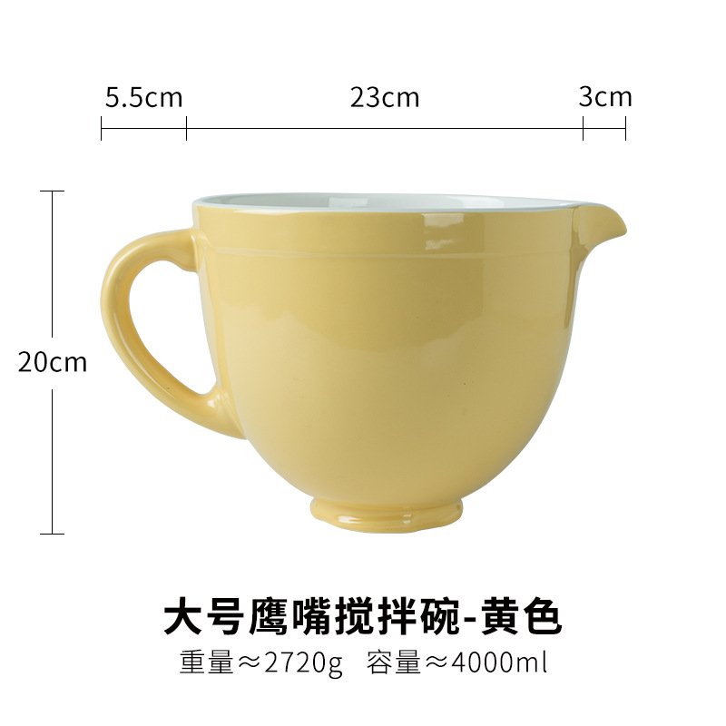 Cerámica creativa moda colorida boca puntiaguda Gran Tazón de huevo batiendo agitación ensalada sopa olla