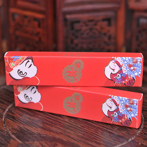 Meiqige wedding supplies wedding cigarette box personalized creative cigarette box red two-pack cigarette box Chinese wedding cigarette box