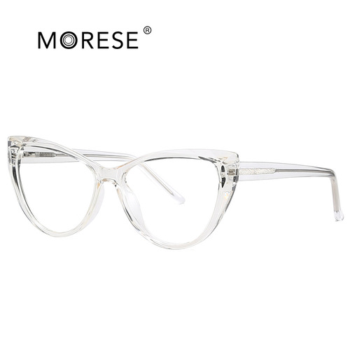 New Fashion Cat-Eye Anti-Blue Light Eyeglass Frame for Women, Personalized Creative TR90 Spring Transparent Non-Rimmed Eyeglasses Frame 2003
