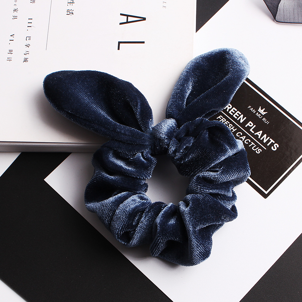 New Korean Retro Velvet Rabbit Ears Cheap Scrunchies Wholesale display picture 14