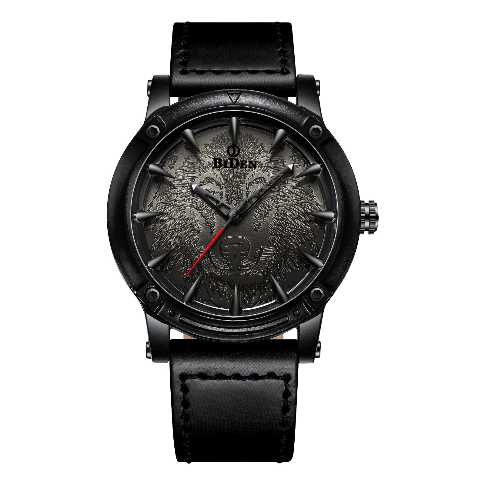 Men's Quartz Watch Biden Leather Strap Waterproof Analogue Watch_voghion.com