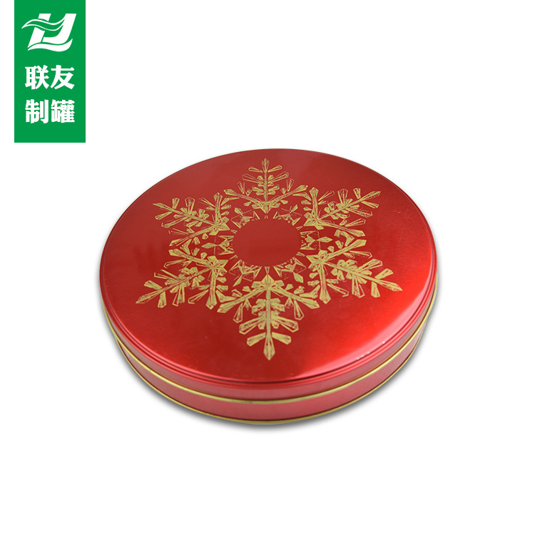 铁罐厂家定制四色印刷圆形铁盒中号食品级马口铁罐曲奇饼干金属罐