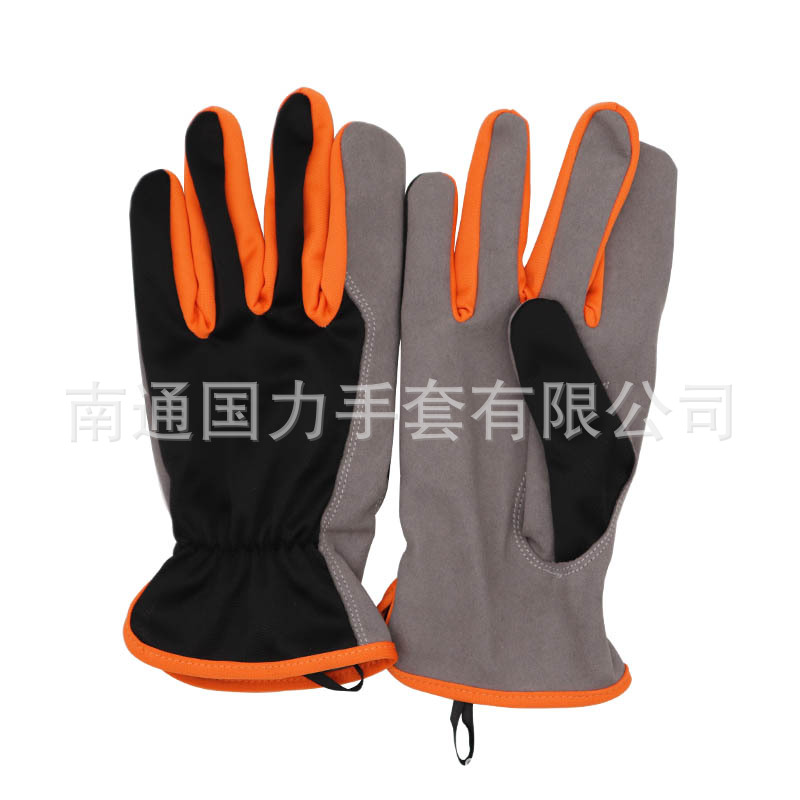 【工厂直供】国力耐磨防滑舒适透气机械户外松紧口工具手套