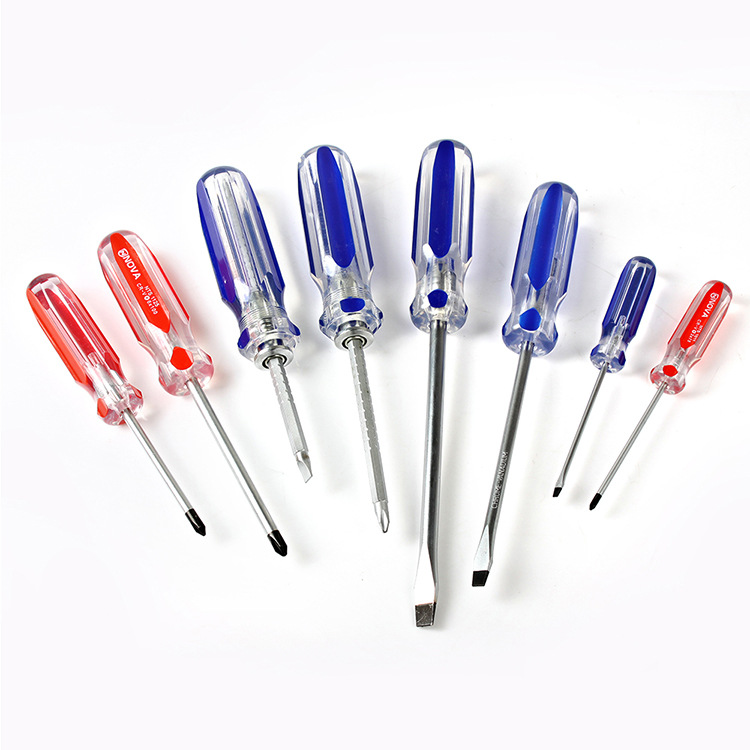 Destornillador de barra de color de cristal transparente multi-especificación Cruz una palabra ciruela flor hogar reparación industrial destornillador