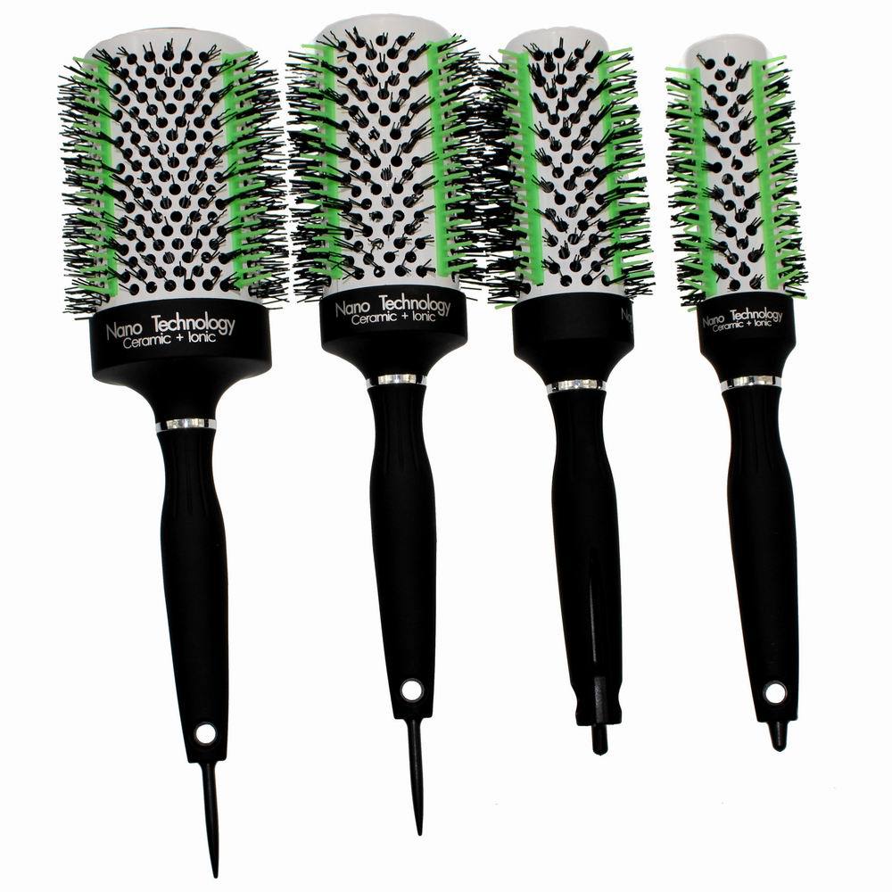 美容美發(fā)滾梳 尼龍毛混硅膠毛發(fā)刷 帶尾銷造型發(fā)刷