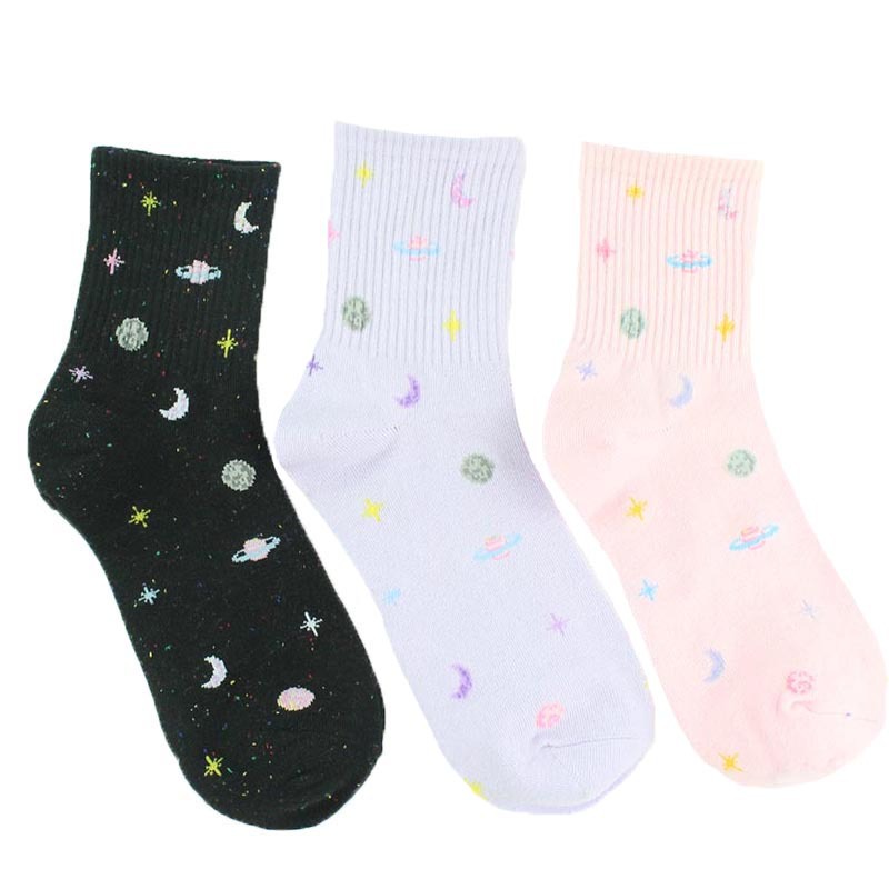 Women's Casual Color Block Nylon Cotton Crew Socks A Pair display picture 2